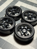 RIDE USA 2426 Slick Tire Pre Glued, 24mm, 6 Spoke Wheels, White 26092