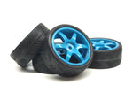 RIDE 24mm Treaded tires set Pre Glued on 6 Spoke Light Blue Wheels 26061LB FWD Spec Class/USGT