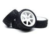 RIDE USA 26091W 26mm Wide Radial Tires Pre glued on 7 Spoke White Wheels