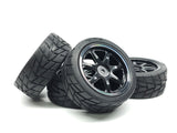 RIDE USA 26051B 26mm Wide Radial Tires Pre glued on 7 Spoke Black Wheels