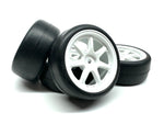 RIDE USA 2426 Slick Tire Pre Glued, 26mm, 7 Spoke Wheels, White 26094