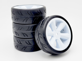 Gravity RC USGT Pre Glued Tires (GT Wheel, White) (4)