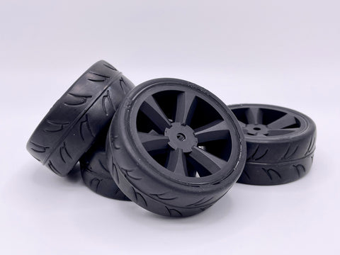 Gravity RC USGT Pre Glued Tires (GT Wheel, Black) (4)